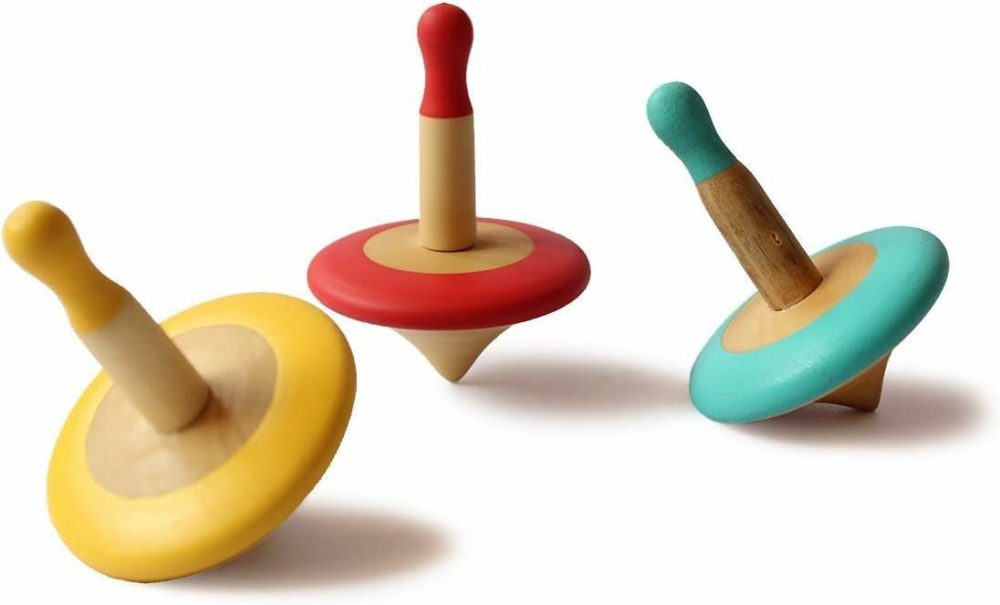 Wooden Spinning Tops 3 Pcs – Wooden Spin Tops  Wooden Toys  Educational Toys  Kindergarten Toys  Standard Tops  Sensory Toys  Learning Toys  Fidget Spinner  Gyroscope|Fun Birthday Party Favors  |  Spinning Tops All Toys Spinning Tops