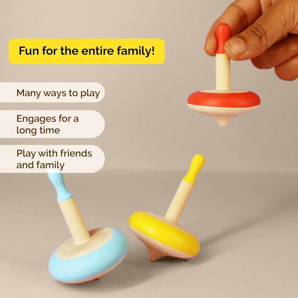 Wooden Spinning Tops 3 Pcs – Wooden Spin Tops  Wooden Toys  Educational Toys  Kindergarten Toys  Standard Tops  Sensory Toys  Learning Toys  Fidget Spinner  Gyroscope|Fun Birthday Party Favors  |  Spinning Tops All Toys Spinning Tops