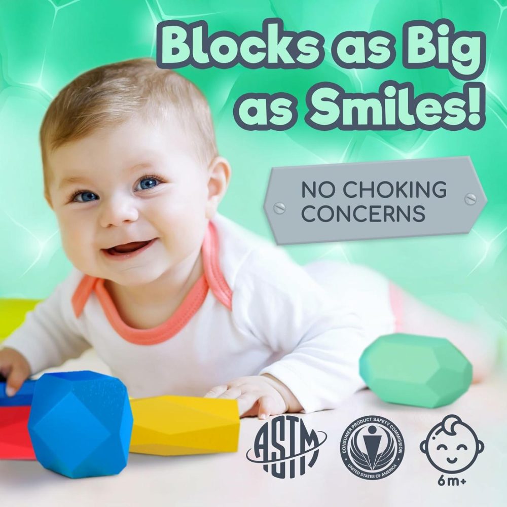 Wooden Stacking Blocks – Montessori Toys For 1 2 3 4 5 6 Year Old Toddlers And Kids  No Choking Hazard – Building Rocks Stones Games  Birthday Gifts For Girls And Boys  |  Sorting & Stacking Toys All Toys Sorting & Stacking Toys