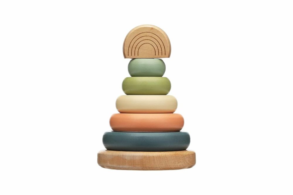 Wooden Stacking Rainbow Toy  Baby And Toddler Ages 12+ Months Montessori Toy  Interactive Stackable Rings Learning Toy  Baby Girl Or Baby Boy Nursery Accessory  |  Sorting & Stacking Toys All Toys Sorting & Stacking Toys