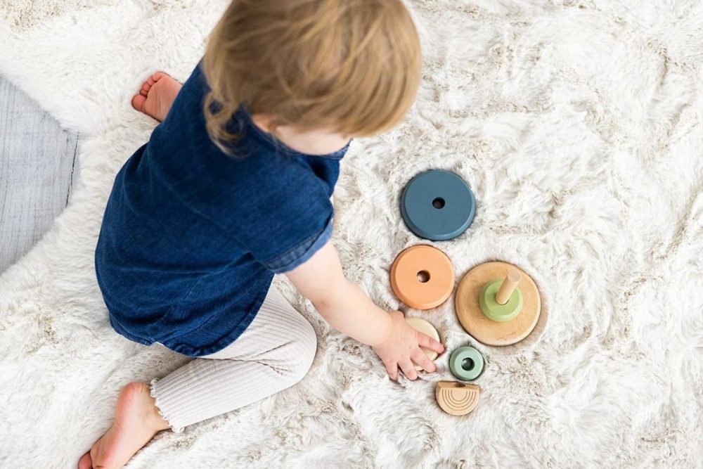 Wooden Stacking Rainbow Toy  Baby And Toddler Ages 12+ Months Montessori Toy  Interactive Stackable Rings Learning Toy  Baby Girl Or Baby Boy Nursery Accessory  |  Sorting & Stacking Toys All Toys Sorting & Stacking Toys