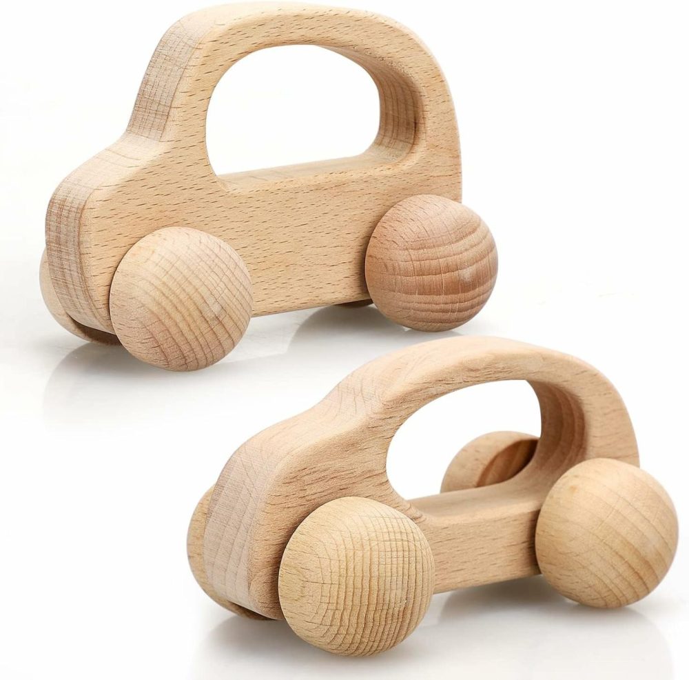 Wooden Toys Cars  Montessori Toys For Babies 0-6-12 Months  Baby Rattle Toy Cars For Toddlers 1-3  Wooden Baby Toys For 1 + Year Old  Baby Boy Nursery Decor Natural Wood Rattle Baby Push Cars  |  Rattles & Plush Rings All Toys Car Set 1