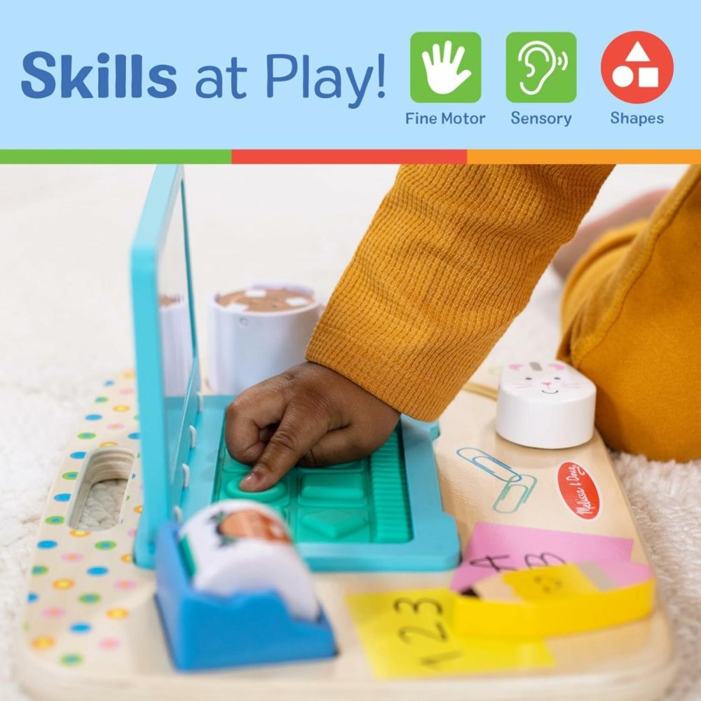 Wooden Work & Play Desktop Activity Board Infant And Toddler Sensory Toy – Fsc Certified  |  Sorting & Stacking Toys All Toys Sorting & Stacking Toys