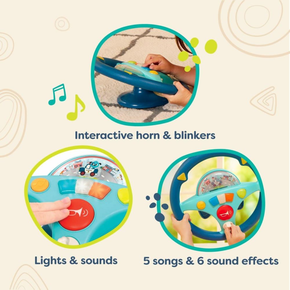 Woofer’s Musical Driving Wheel- Pretend Play Steering Wheel – Musical Driving Wheel – Music  Sounds & Lights – Steering Wheel For Toddlers  Kids – 2 Years +  |  Musical Toys All Toys