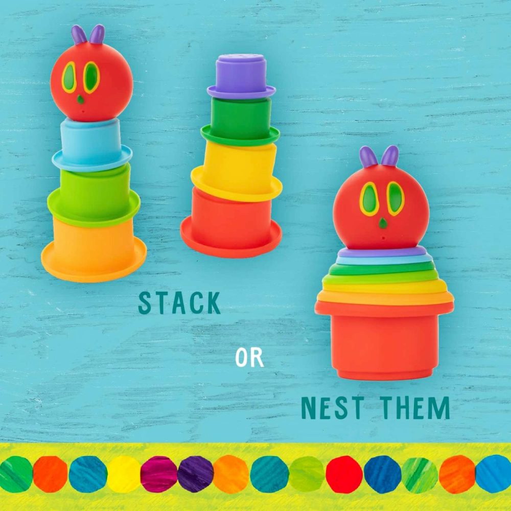 World Of Eric Carle The Very Hungry Caterpillar Bath Time Silicone Stacking Cup Set With Caterpillar Head Squirty Perfect For Water Play Ages 18 Months And Up  |  Sorting & Stacking Toys All Toys Sorting & Stacking Toys