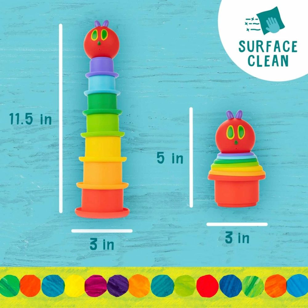 World Of Eric Carle The Very Hungry Caterpillar Bath Time Silicone Stacking Cup Set With Caterpillar Head Squirty Perfect For Water Play Ages 18 Months And Up  |  Sorting & Stacking Toys All Toys Sorting & Stacking Toys