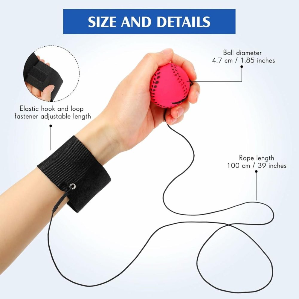 Wrist Return Ball Rubber Sport Ball With Wrist Strap And String Rebound Bouncy Balls Wrist Rebound Toy On Elastic String Ball Wrist Toy For Teens Adults Wrist Exercise Play  |  Toy Balls All Toys Mixed Colors