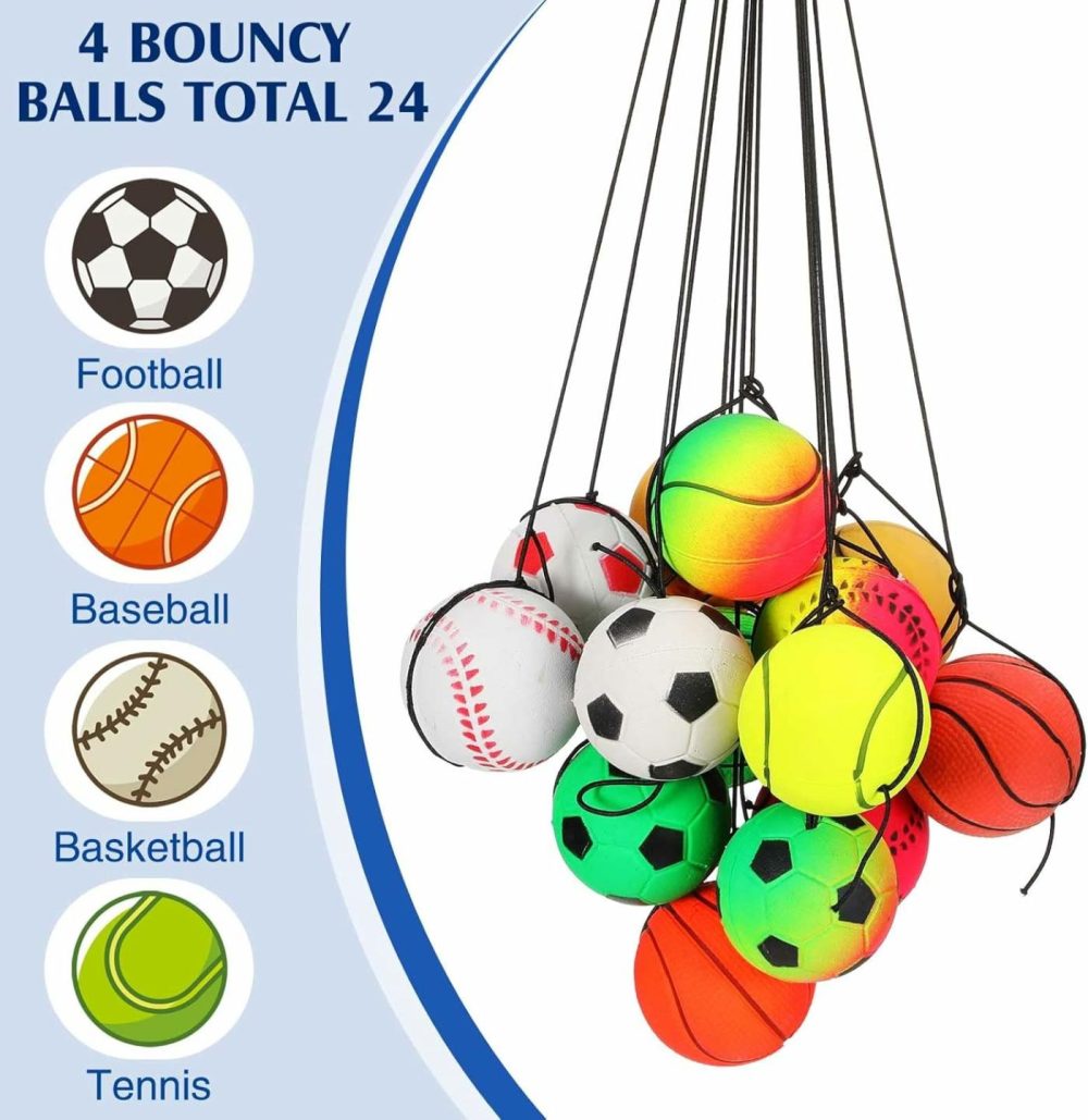 Wrist Return Ball Rubber Sport Ball With Wrist Strap And String Rebound Bouncy Balls Wrist Rebound Toy On Elastic String Ball Wrist Toy For Teens Adults Wrist Exercise Play  |  Toy Balls All Toys Mixed Colors