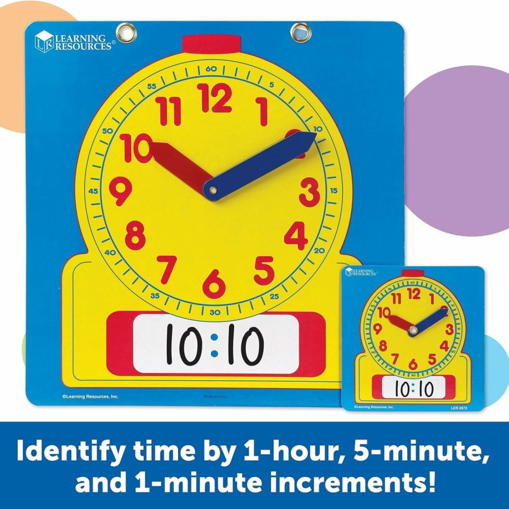 Write & Wipe Clocks Classroom Set – 25 Pieces  Ages 6+ Laminated Dry-Erase  Teaching Aids  Teacher Supplies  Learning Time,Back To School Supplies  |  Teaching Clocks All Toys Teaching Clocks