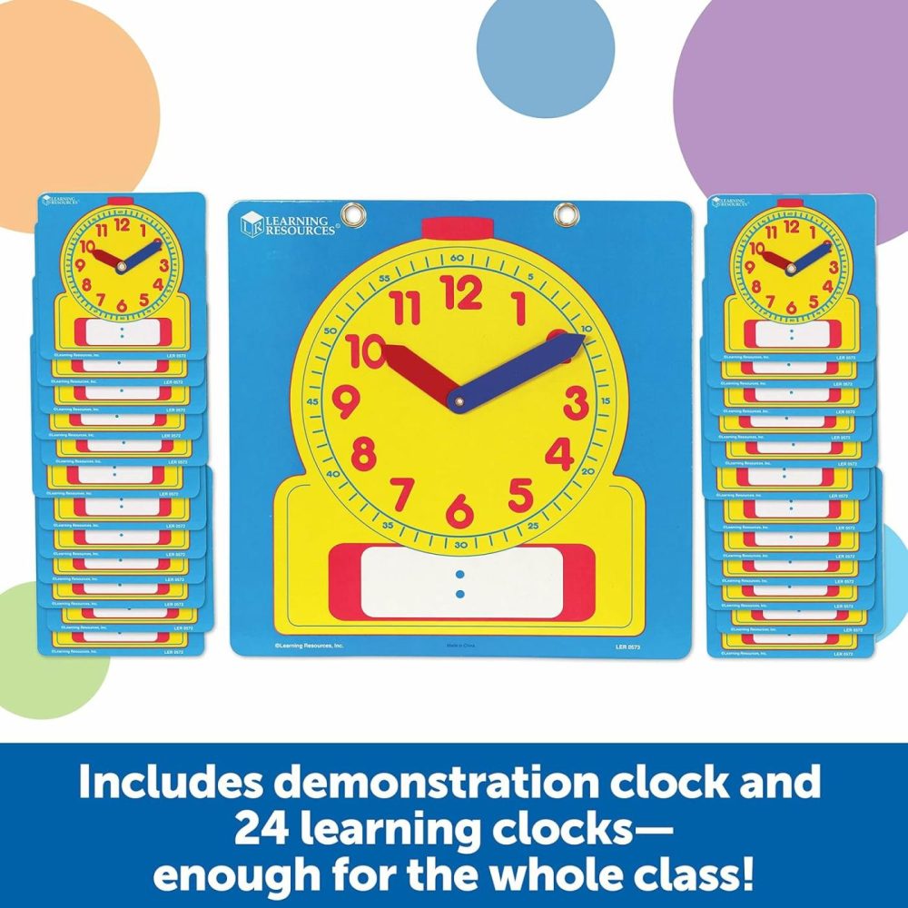 Write & Wipe Clocks Classroom Set – 25 Pieces  Ages 6+ Laminated Dry-Erase  Teaching Aids  Teacher Supplies  Learning Time,Back To School Supplies  |  Teaching Clocks All Toys Teaching Clocks