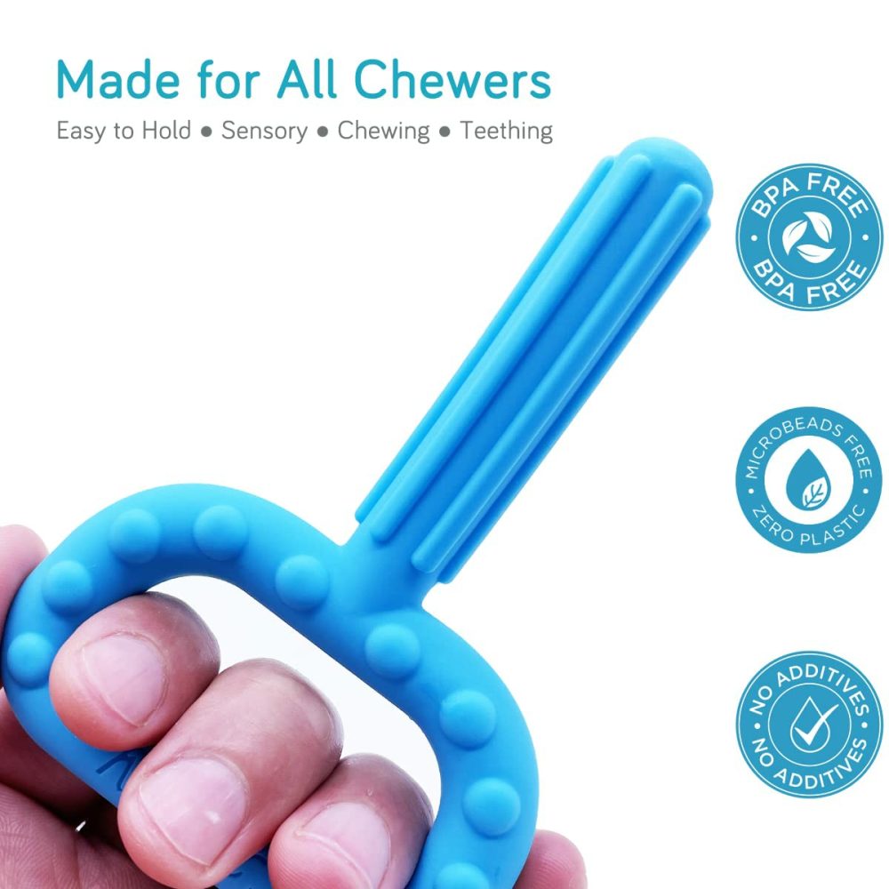 Xtra Tough Hand-Held Sensory Chew Toys For Autistic Children  Chew Sticks Alt. To Chew Necklaces For Sensory Kids  Oral Motor Stimulation  Adhd  Spd – For Moderate/Aggressive Chewers (3 Pack)  |  Teethers All Toys Black