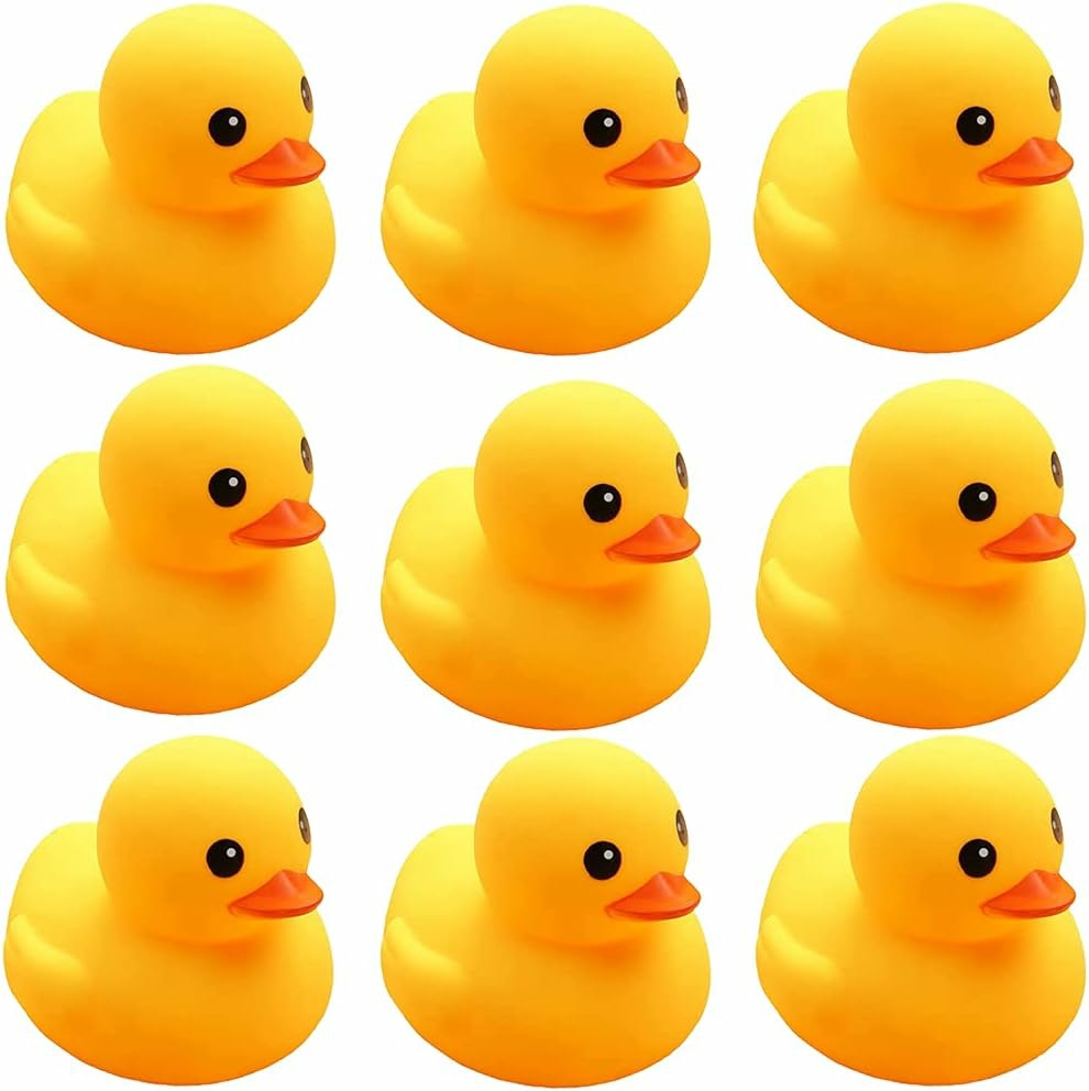 Yellow Rubber Ducks  10Pcs Preschool Bath Toys Bathtub Floating Squeaky Duckies Gift For Baby Shower Infants Kids Toddler Party Decoration  |  Bath Toys All Toys Bath Toys