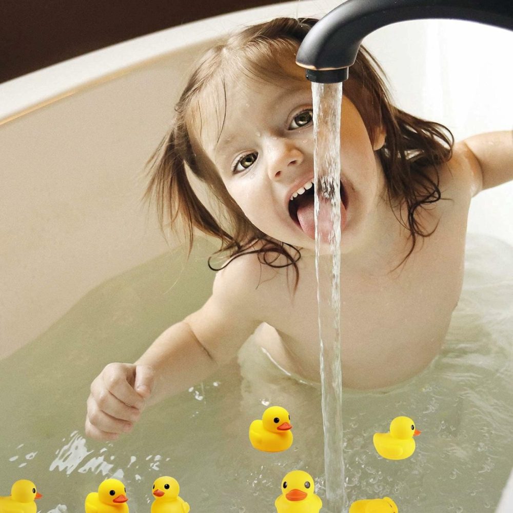 Yellow Rubber Ducks  10Pcs Preschool Bath Toys Bathtub Floating Squeaky Duckies Gift For Baby Shower Infants Kids Toddler Party Decoration  |  Bath Toys All Toys Bath Toys