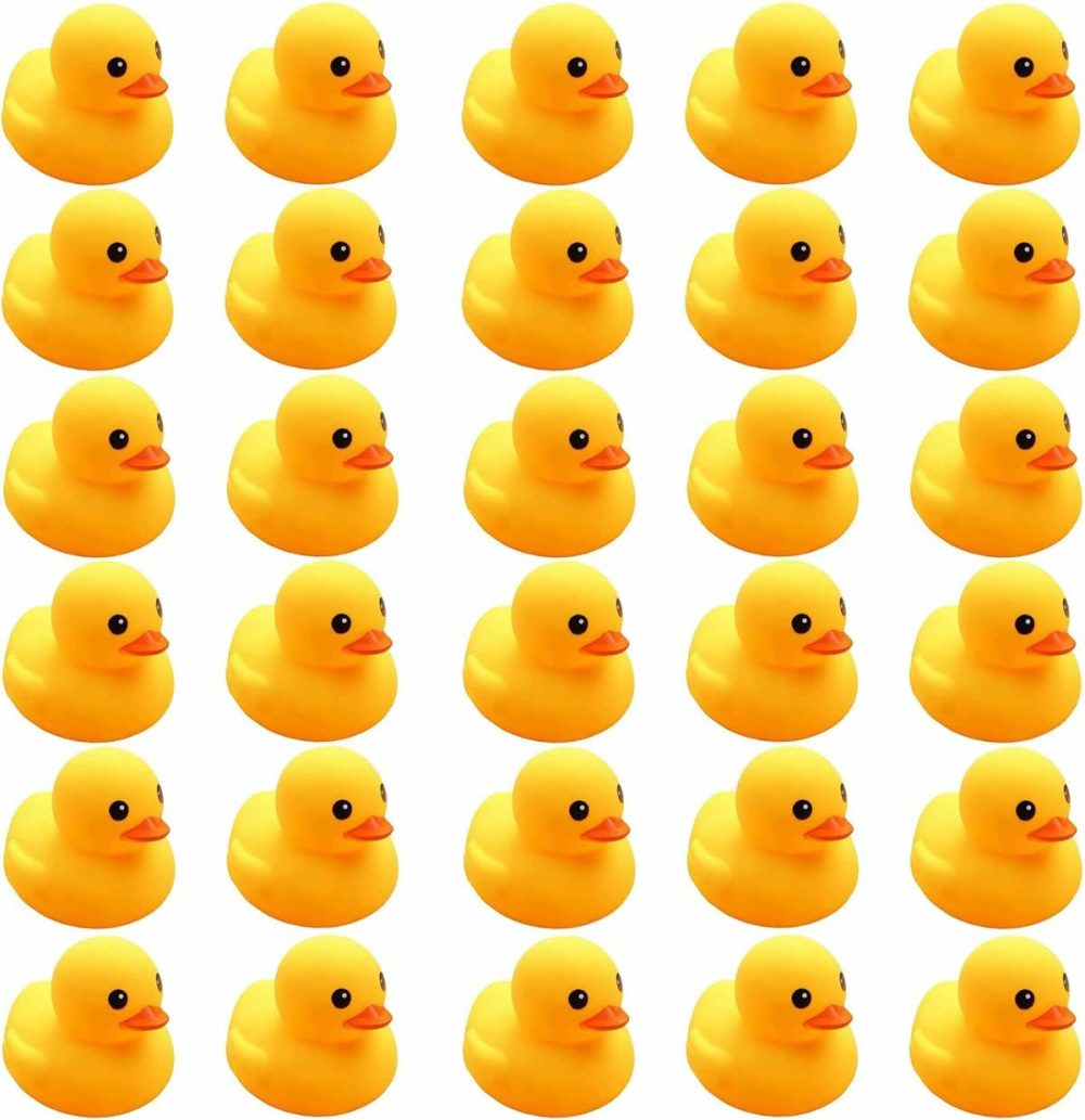 Yellow Rubber Ducks  30Pcs Preschool Small Bath Toys Bathtub Floating Squeaky Duckies Gift For Baby Shower Infants Kids Toddler Party Decoration (Small)  |  Bath Toys All Toys Bath Toys