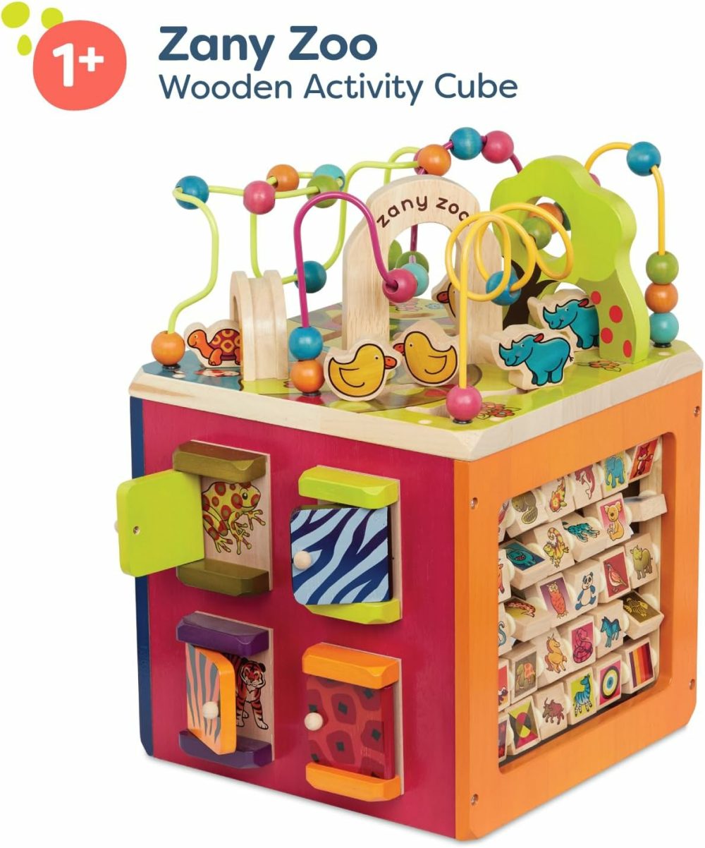 Zany Zoo – Wooden Activity Cube – Educational Toys – Wooden Toys For Toddlers  Kids – 1 Year +  |  Baby & Toddler Toys All Toys Baby & Toddler Toys