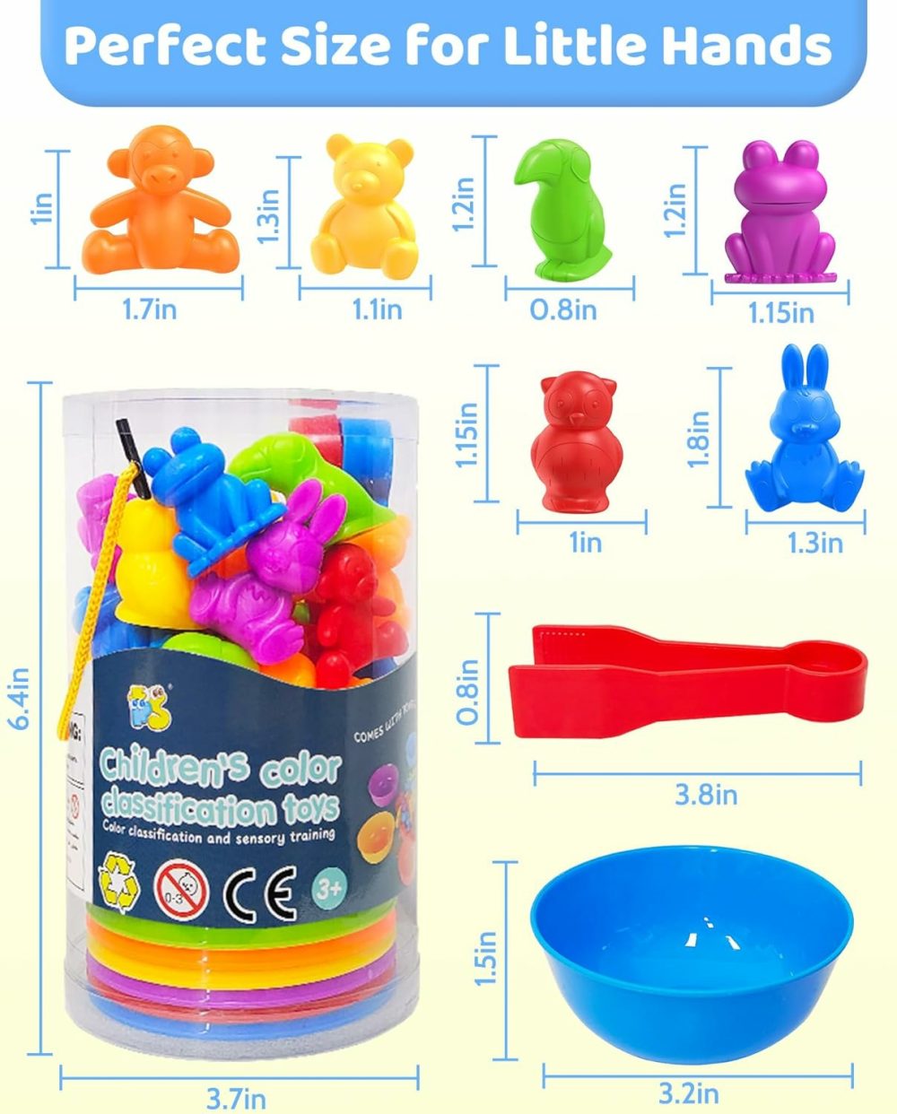 Counting Animals Montessori Toys For 3 4 5 Years Old Boys Girls  Preschool Learning Activities Kindergarten Educational Sensory Toys Gifts For Kids Toddlers Ages 2-4  3-5  4-8  |  Sorting & Stacking Toys All Toys Sorting & Stacking Toys