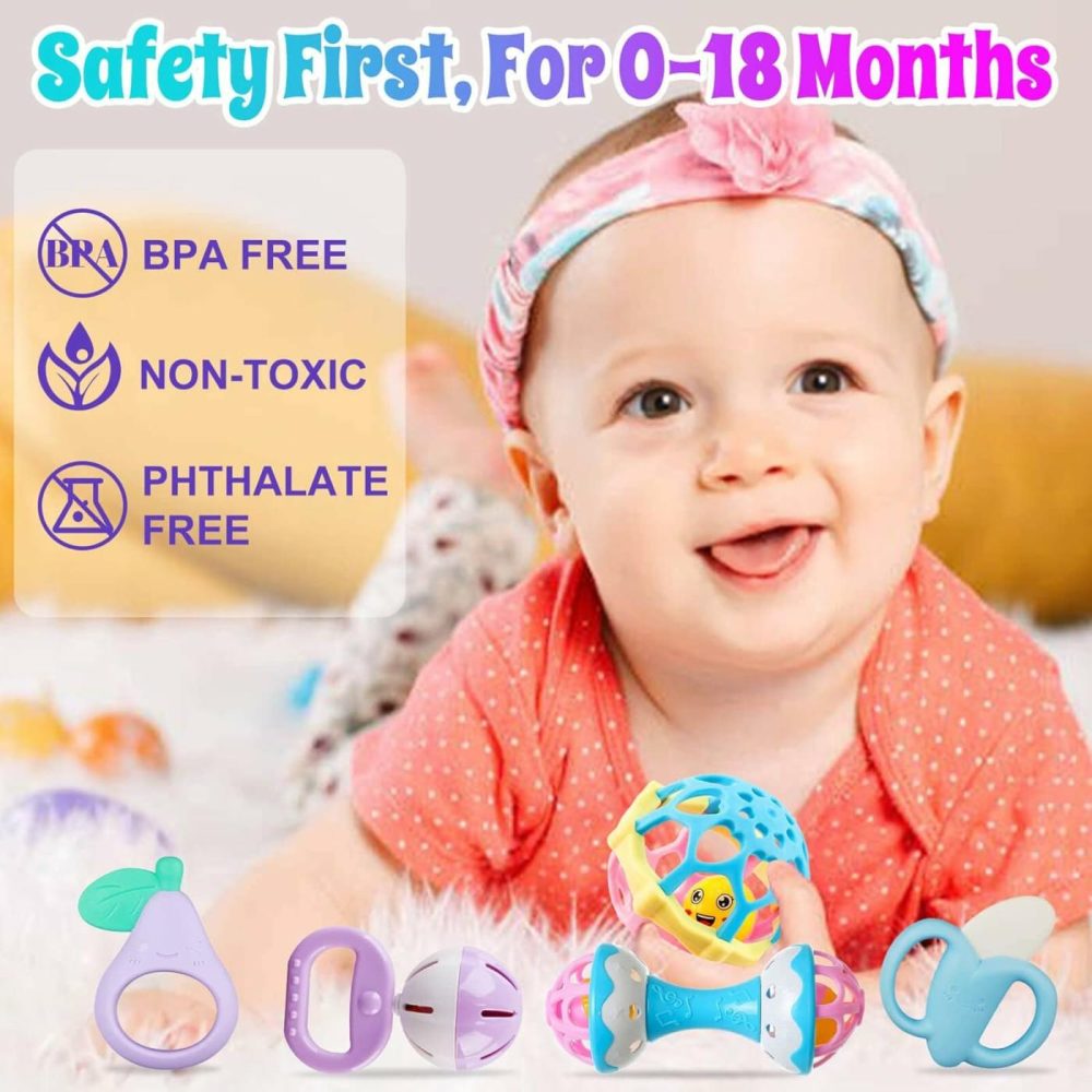 Baby Rattles 0-6 Months: Rattles For Babies 0-6 Months Baby Rattles Toys 0-3-6-12 Months Infant Rattle Toys For Babies 0-6 Months Teething – Newborn Baby Boy Girl Rattles Set Wrist Socks  |  Rattles & Plush Rings All Toys 15 pcs