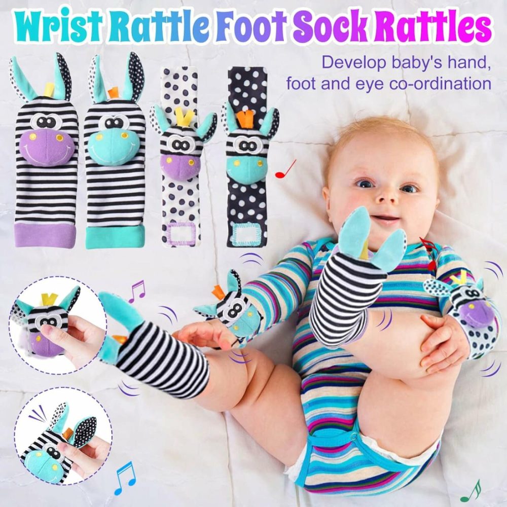 Baby Rattles 0-6 Months: Rattles For Babies 0-6 Months Baby Rattles Toys 0-3-6-12 Months Infant Rattle Toys For Babies 0-6 Months Teething – Newborn Baby Boy Girl Rattles Set Wrist Socks  |  Rattles & Plush Rings All Toys 15 pcs