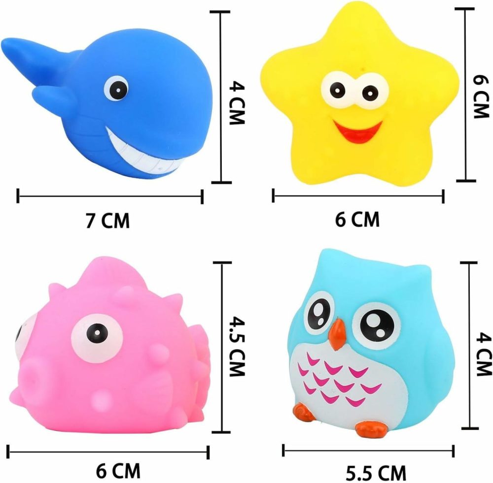 Bath Toys  8 Pcs Light Up Floating Rubber Animal Toys Set  Flashing Color Changing Light In Water  Baby Infants Kids Toddler Child Preschool Bathtub Bathroom Shower Games Swimming Pool Party  |  Bath Toys All Toys Bath Toys