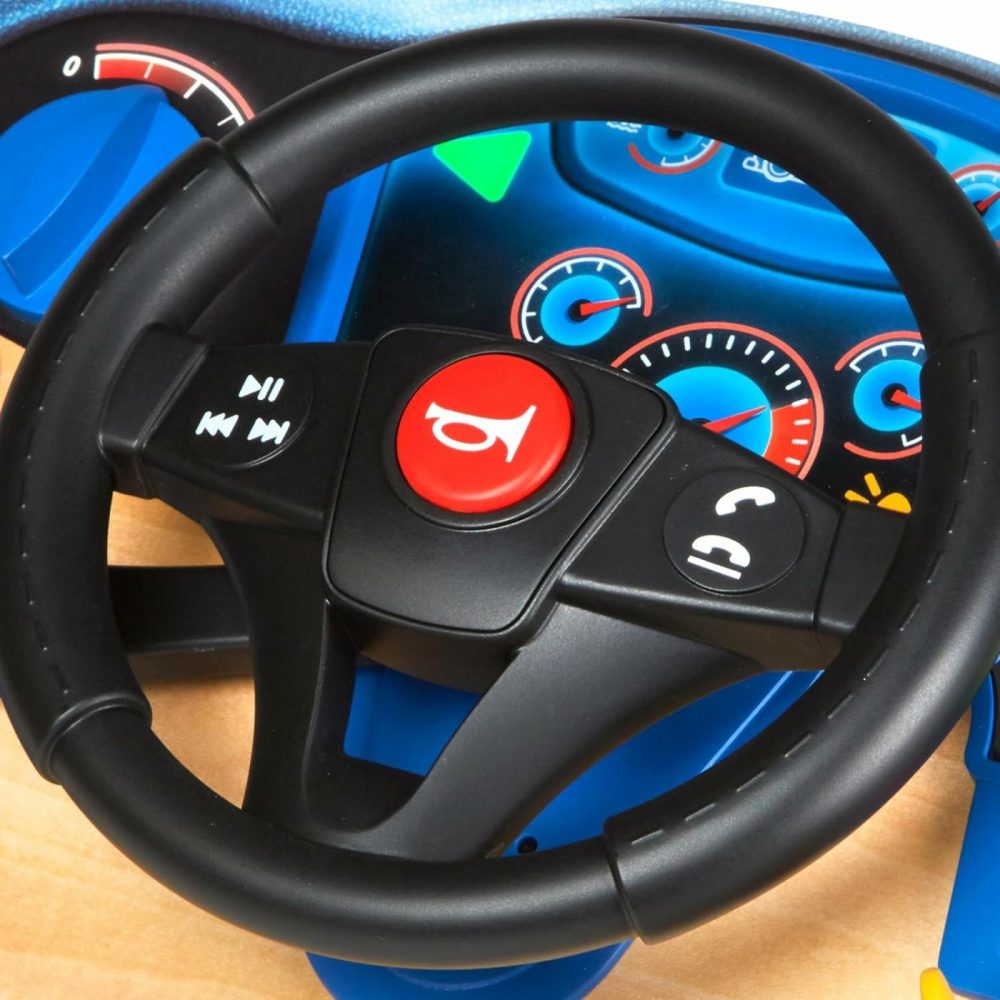 Vroom & Zoom Interactive Wooden Dashboard Steering Wheel Pretend Play Driving Toy – Fsc Certified  |  Musical Toys All Toys