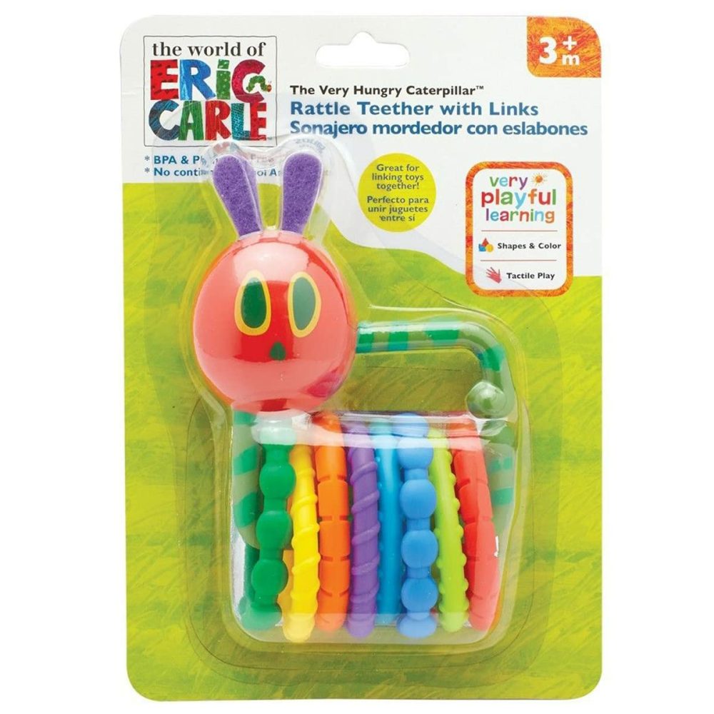 World Of Eric Carle  The Very Hungry Caterpillar Rattle Teether With Links  |  Teethers All Toys Teethers