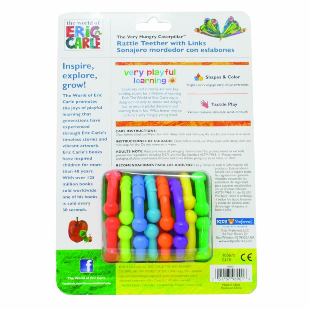 World Of Eric Carle  The Very Hungry Caterpillar Rattle Teether With Links  |  Teethers All Toys Teethers