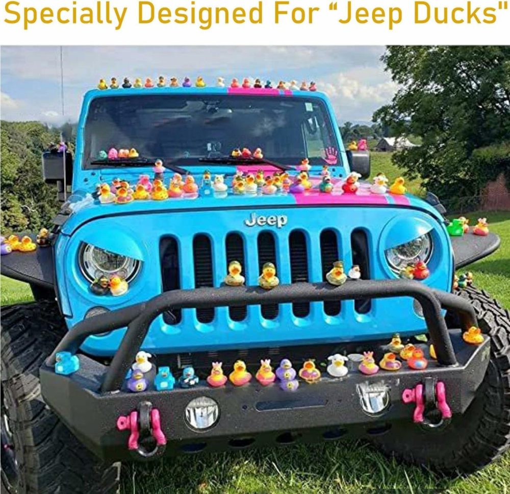 10 Pcs Duck Plug – Rubber Duck Mount,Flock Locker Rubber Duck Holder For Jeep Dash And Fixed Display,Gift For Jeep Lover Includes Double Sided Stickers Inside （Excluding Rubber Duck） (10Pcs)  |  Bath Toys All Toys Bath Toys