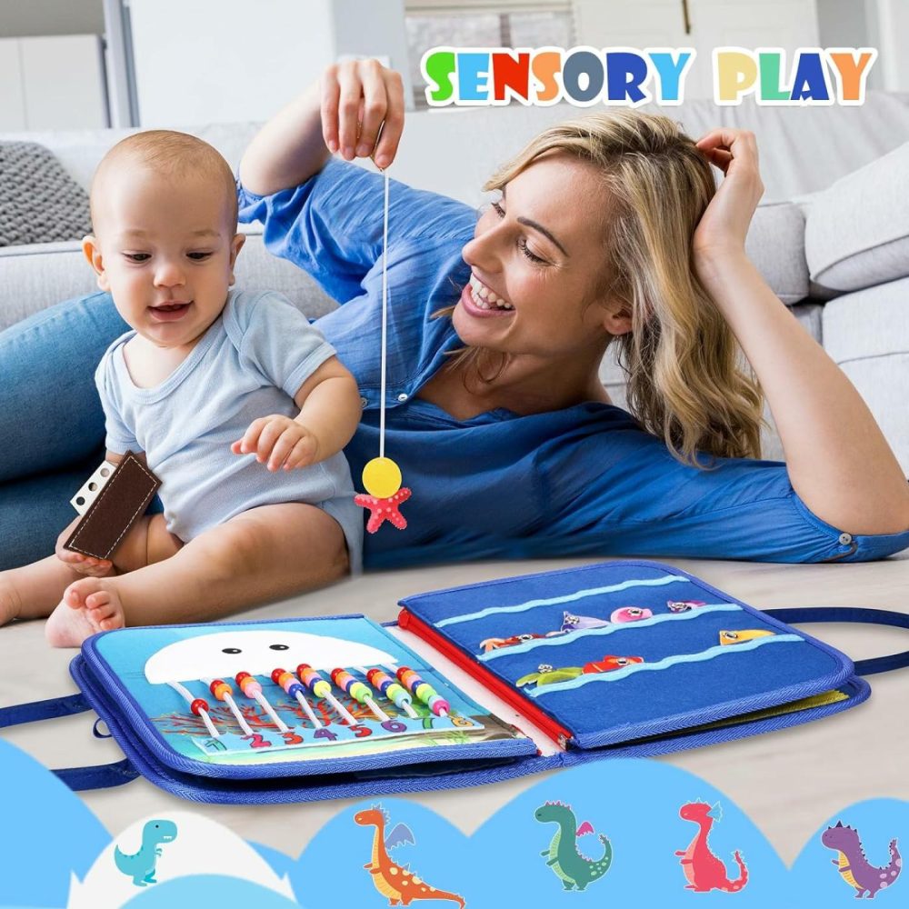 Busy Board Toddler Travel Toys: Sensory Toys For Toddlers 1 2 3 4 Year Old Boy Gifts Montessori Activity – Toddler Airplane Travel Essentials & Road Trip Must Haves   Age 12 18 Month Baby Abacus Toy  |  Abacuses Abacuses Abacuses