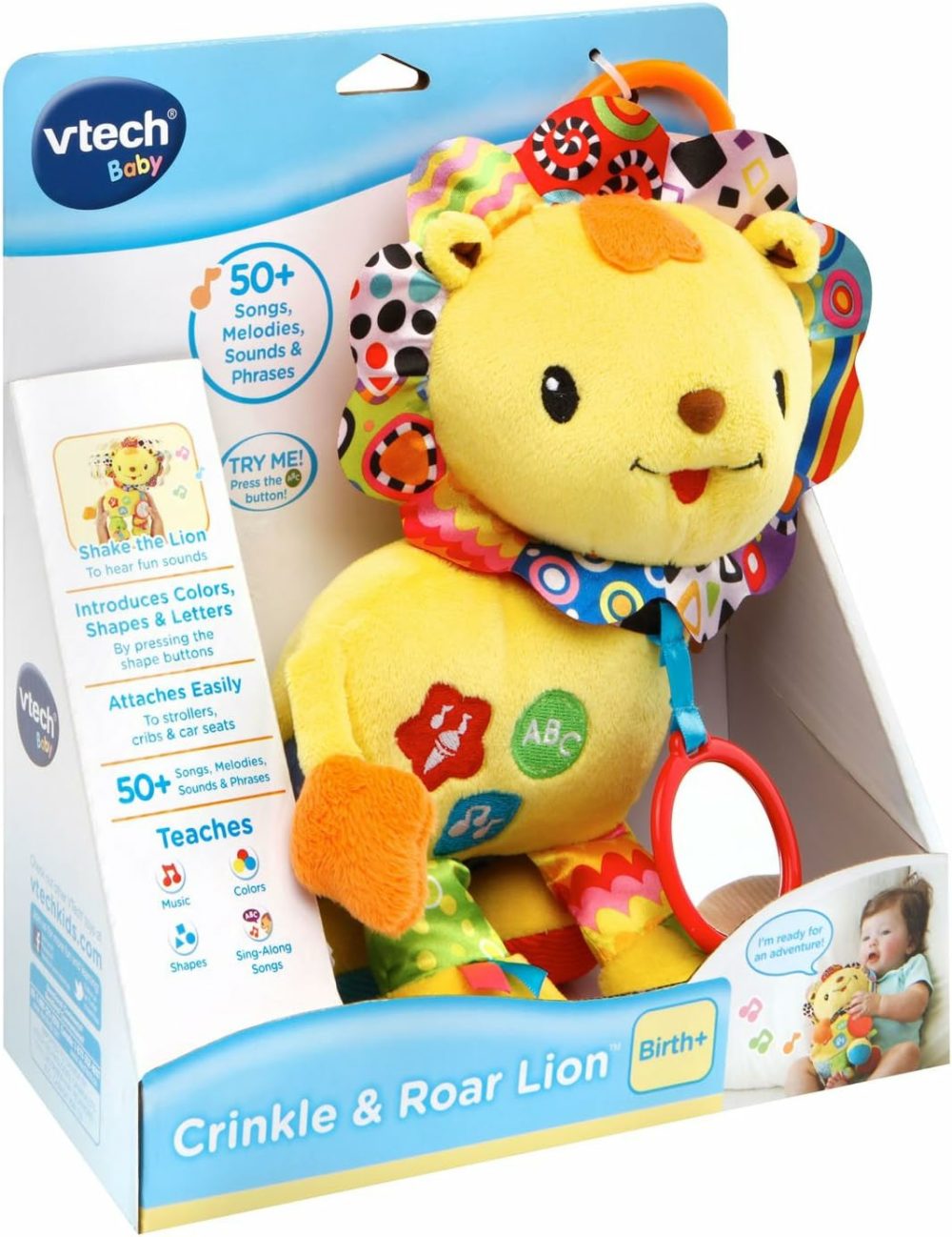 Crinkle And Roar Lion  Yellow  |  Car Seat & Stroller Toys All Toys Car Seat & Stroller Toys