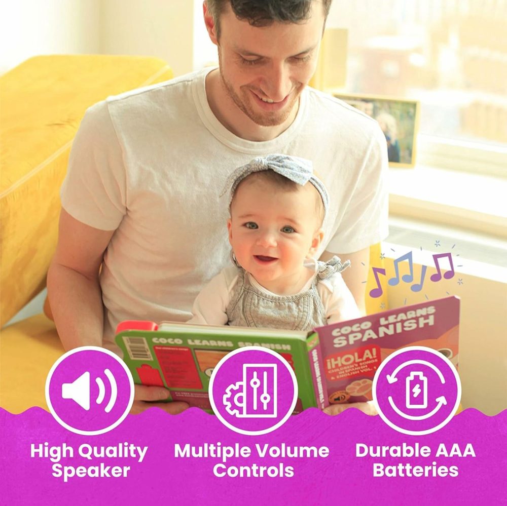 Vol. 1 | Musical Spanish Books For Kids 1-3  Spanish Toys For Babies & Toddlers 1-3  Baby & Toddler Spanish Books  Bilingual Learning Toys For 1 Year Old  Libros Para Bebes Español  |  Musical Toys All Toys