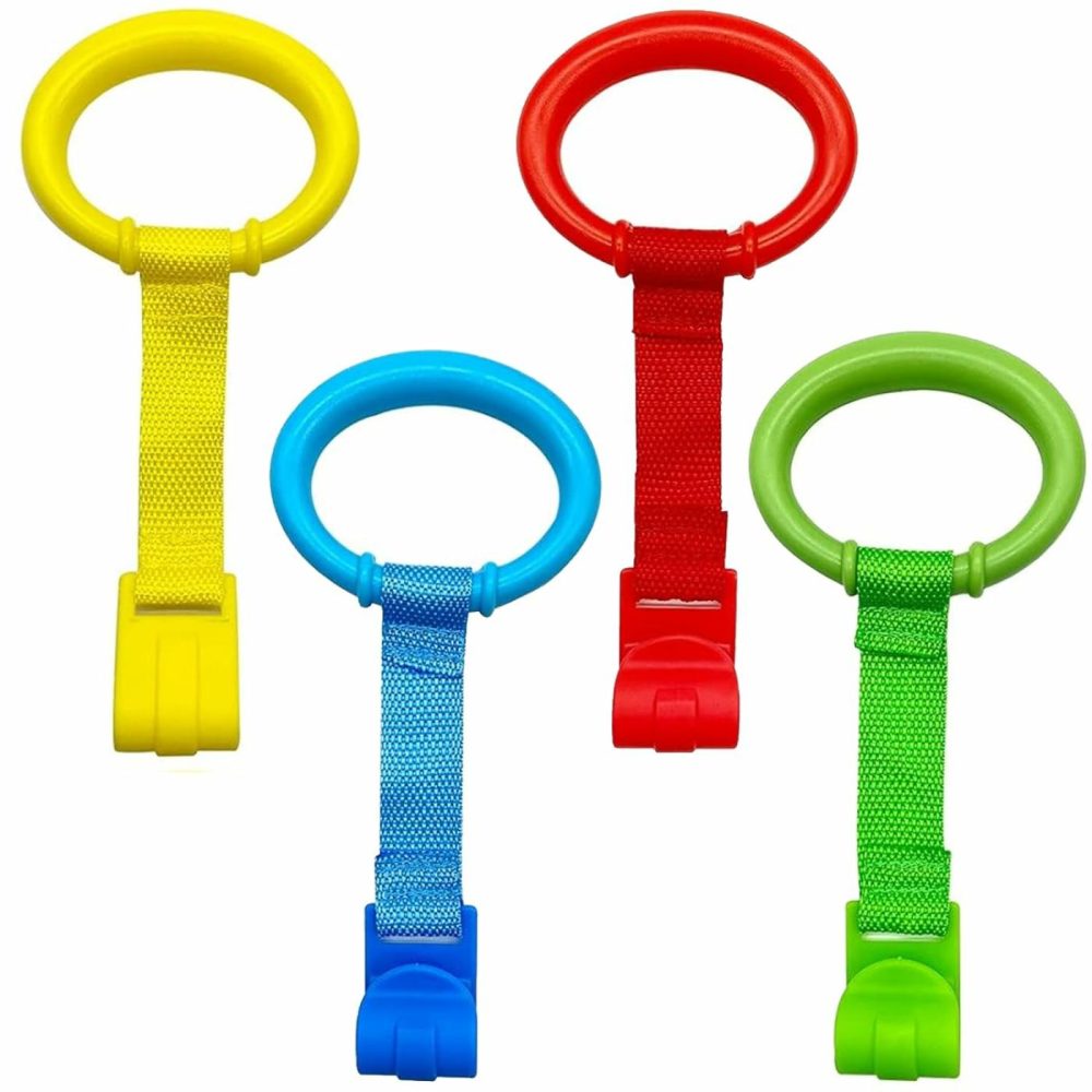 4 Pcs Baby Playpen Pull Up Rings- Baby Crib Pull Up Rings- Baby Walking Exercises Assistant Rings- Baby Bed Stand Up Rings Baby Cot Hanging Rings For Infant Baby Toddler  |  Walkers All Toys 4 Colors