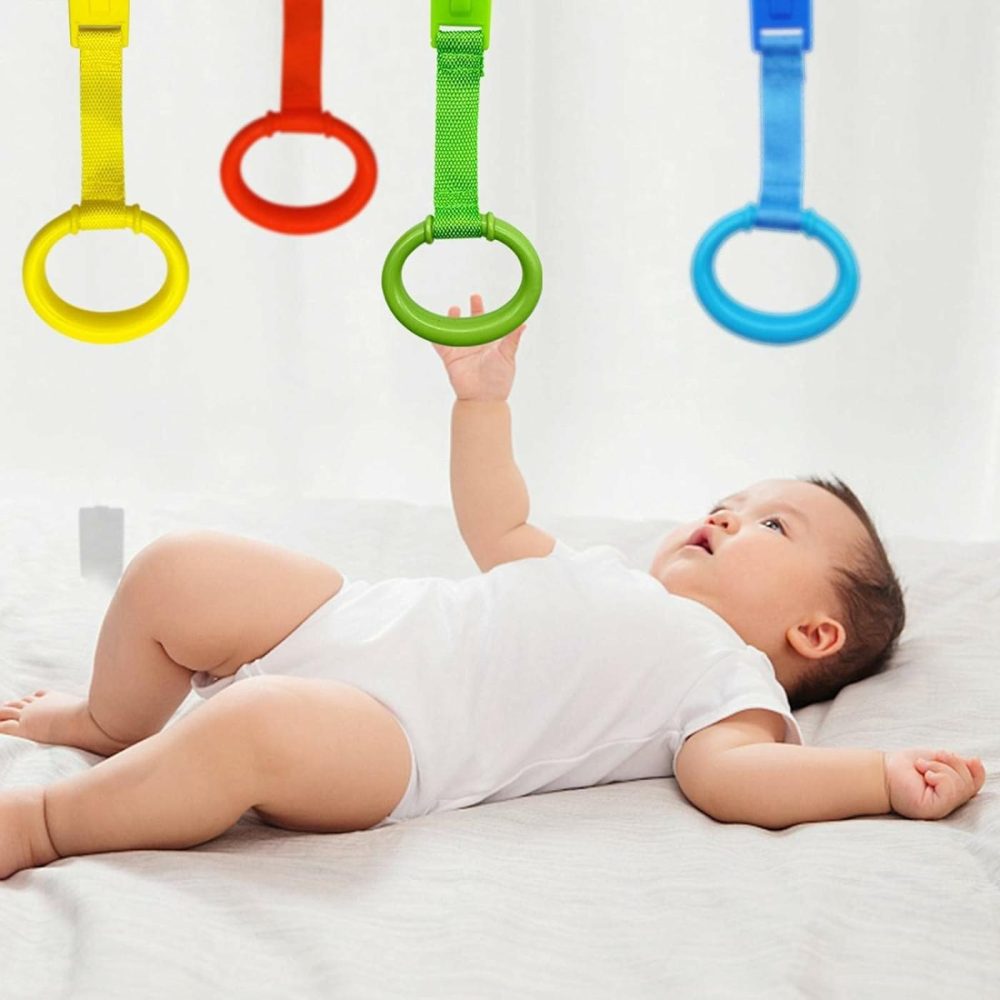 4 Pcs Baby Playpen Pull Up Rings- Baby Crib Pull Up Rings- Baby Walking Exercises Assistant Rings- Baby Bed Stand Up Rings Baby Cot Hanging Rings For Infant Baby Toddler  |  Walkers All Toys 4 Colors