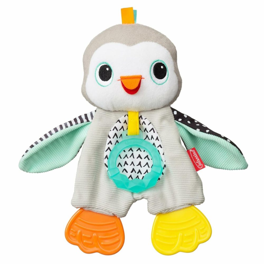 Cuddly Teether  Penguin Character  3 Textured Teething Places To Soothe Sore Gums  Bpa-Free Silicone  Soft Fabric Textures To Explore  Crinkle Sounds To Discover  For Babies 0M+  |  Teethers