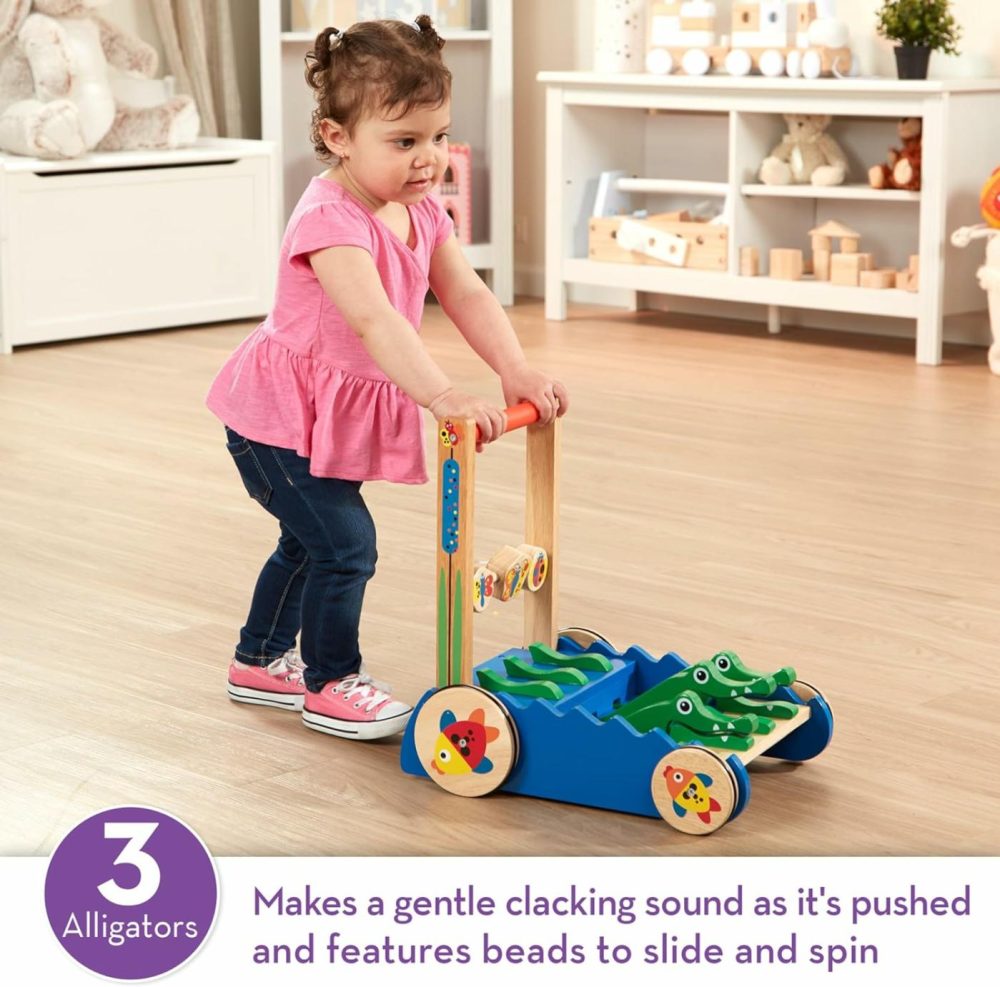 Deluxe Chomp And Clack Alligator Push Toy And Activity Walker – Wooden Baby Push Walker For Ages 1+  |  Push & Pull Toys All Toys Push & Pull Toys