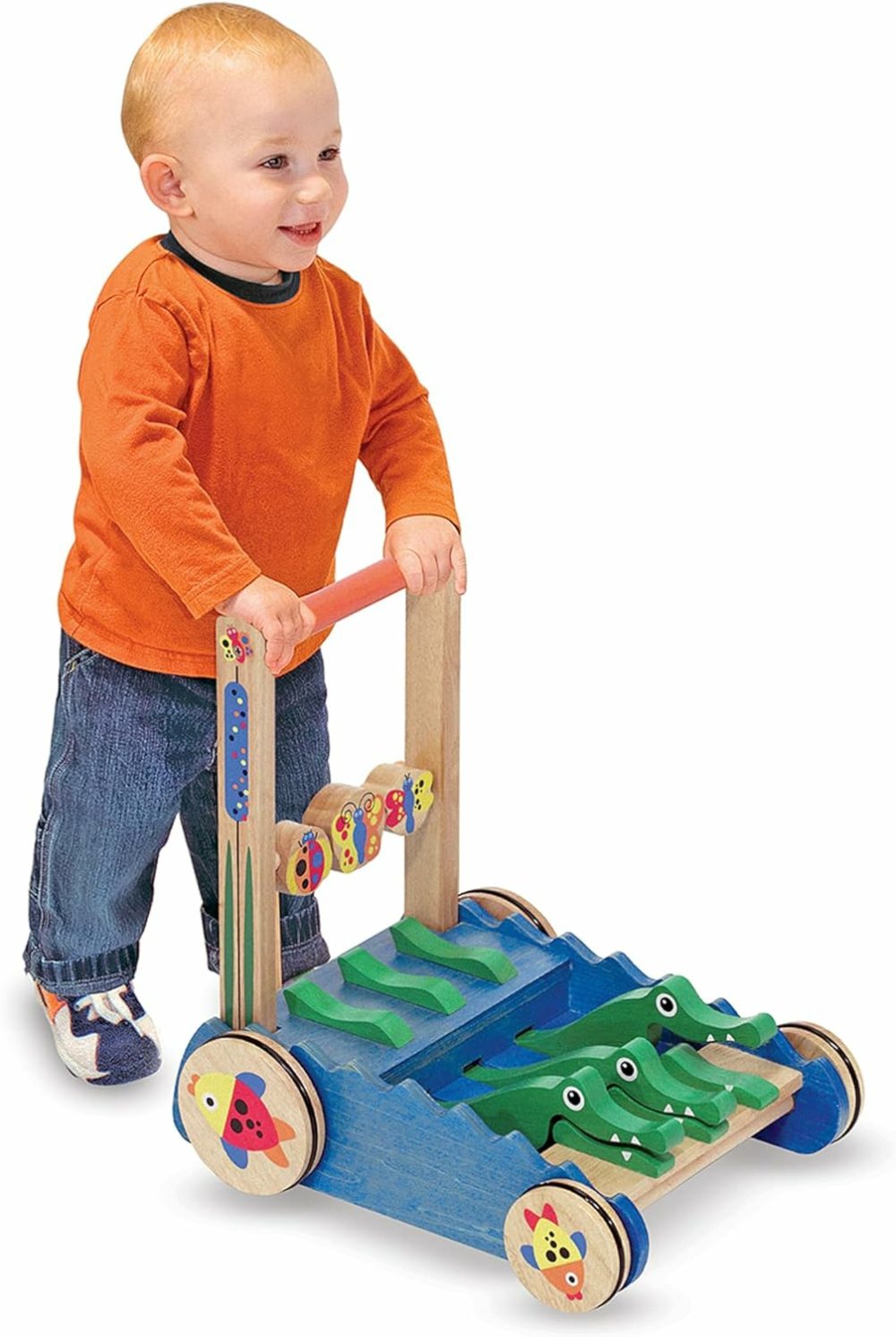 Deluxe Chomp And Clack Alligator Push Toy And Activity Walker – Wooden Baby Push Walker For Ages 1+  |  Push & Pull Toys All Toys Push & Pull Toys