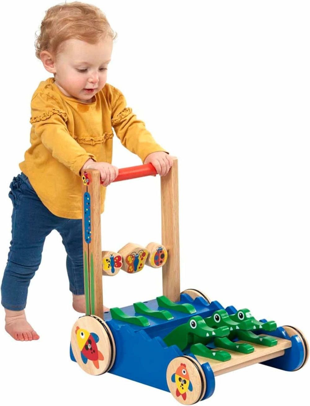 Deluxe Chomp And Clack Alligator Push Toy And Activity Walker – Wooden Baby Push Walker For Ages 1+  |  Push & Pull Toys All Toys Push & Pull Toys