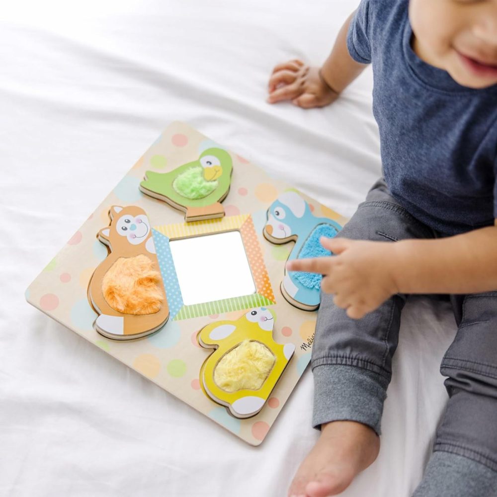 First Play Wooden Touch And Feel Puzzle Peek-A-Boo Pets With Mirror  |  Puzzle Boxes All Toys Puzzle Boxes