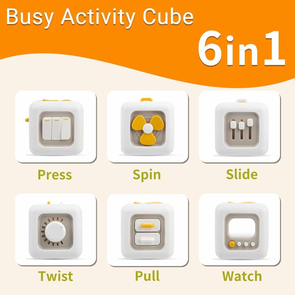 Montessori Busy Cube For Toddlers 1-3,Car Travel Toys Busy Board Activity Cube,Learning Stocking Stuffers Educational Birthday Gifts Sensory Baby Toys 12-18 Months  |  Activity Cubes Activity Cubes Activity Cubes