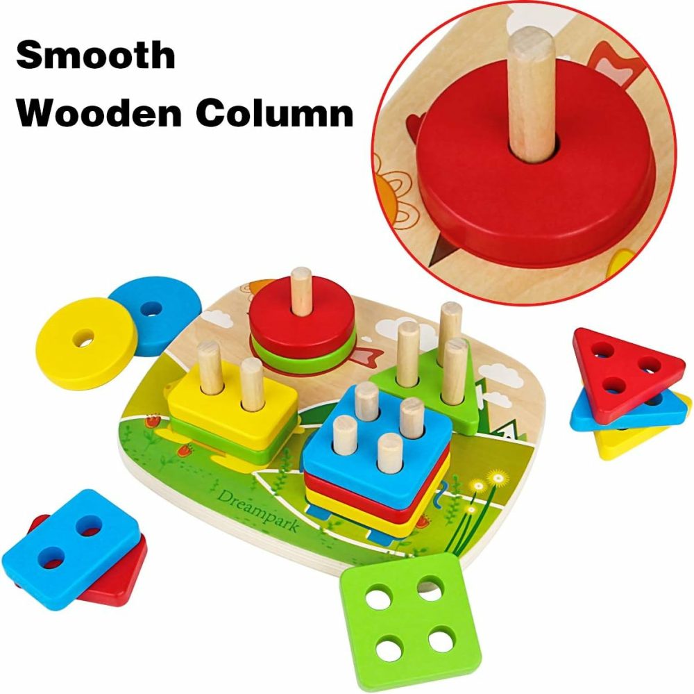 Montessori Educational Toddler Toys: Montessori Toys For 1 2 3 Years Old Boys Girls Birthday Gifts  Toddlers Toys Ages 1-2 Wooden Stack And Sort Geometric Board Blocks Toys For Kids Baby  |  Sorting & Stacking Toys All Toys Sorting & Stacking Toys