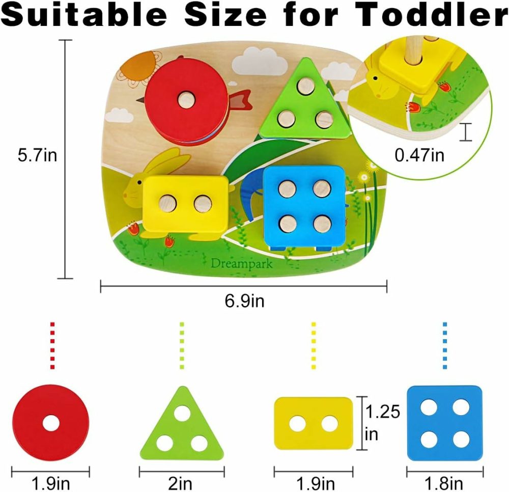 Montessori Educational Toddler Toys: Montessori Toys For 1 2 3 Years Old Boys Girls Birthday Gifts  Toddlers Toys Ages 1-2 Wooden Stack And Sort Geometric Board Blocks Toys For Kids Baby  |  Sorting & Stacking Toys All Toys Sorting & Stacking Toys