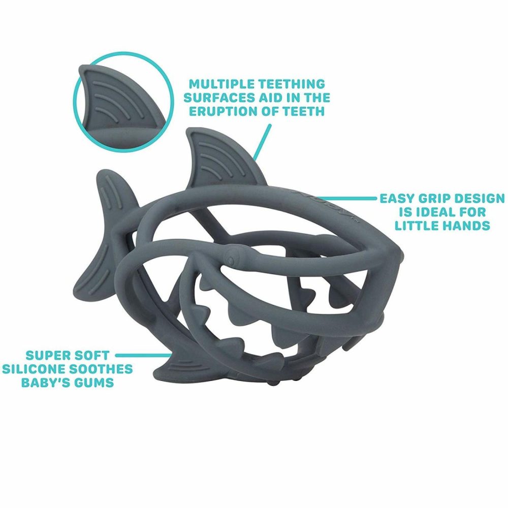 Chewy Chums All Silicone Soothing Teether  Shark – 3M+  |  Teethers All Toys Shark