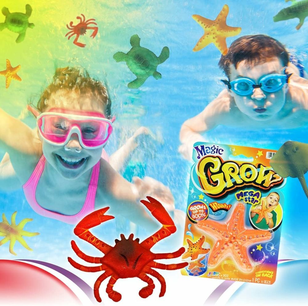 Magic Grow Ocean Themed Water Animals (6 Packs Assorted) Beach Life Theme Toys | Bulk Expanding Bath And Pool Toys For Kids. Sea Creatures Party Toys And Goodie Bags. 302-6A  |  Bath Toys All Toys Bath Toys