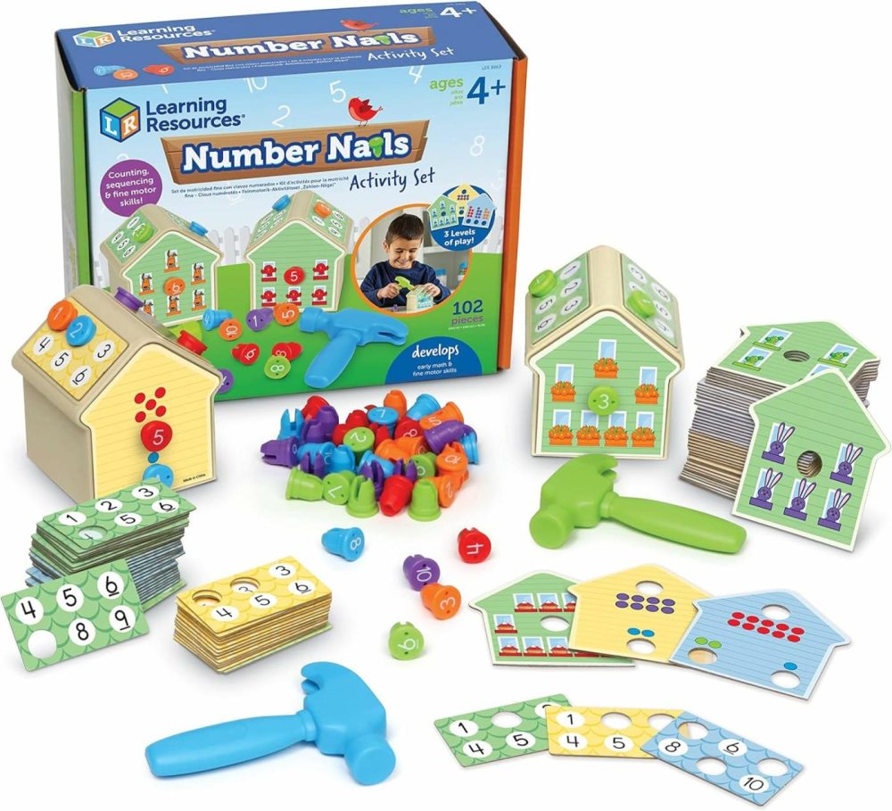 Number Nails Activity Set – 102 Pieces  Ages 4+ Toddler Learning Activities  Fine Motor Games For Kids  Math Games For Kids  |  Sorting & Stacking Toys All Toys Sorting & Stacking Toys