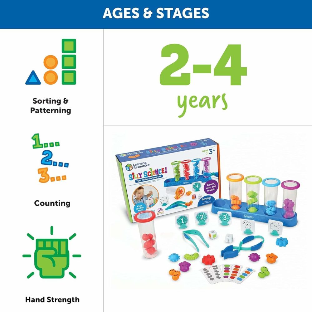 Silly Science Fine Motor Sorting Set  Stem Toys For Kids  Educational Toy  Preschool Fine Motor Skills  Prek Manipulatives  55 Pieces  Age 3+ Gifts For Boys And Girls  Medium  |  Sorting & Stacking Toys All Toys Sorting & Stacking Toys