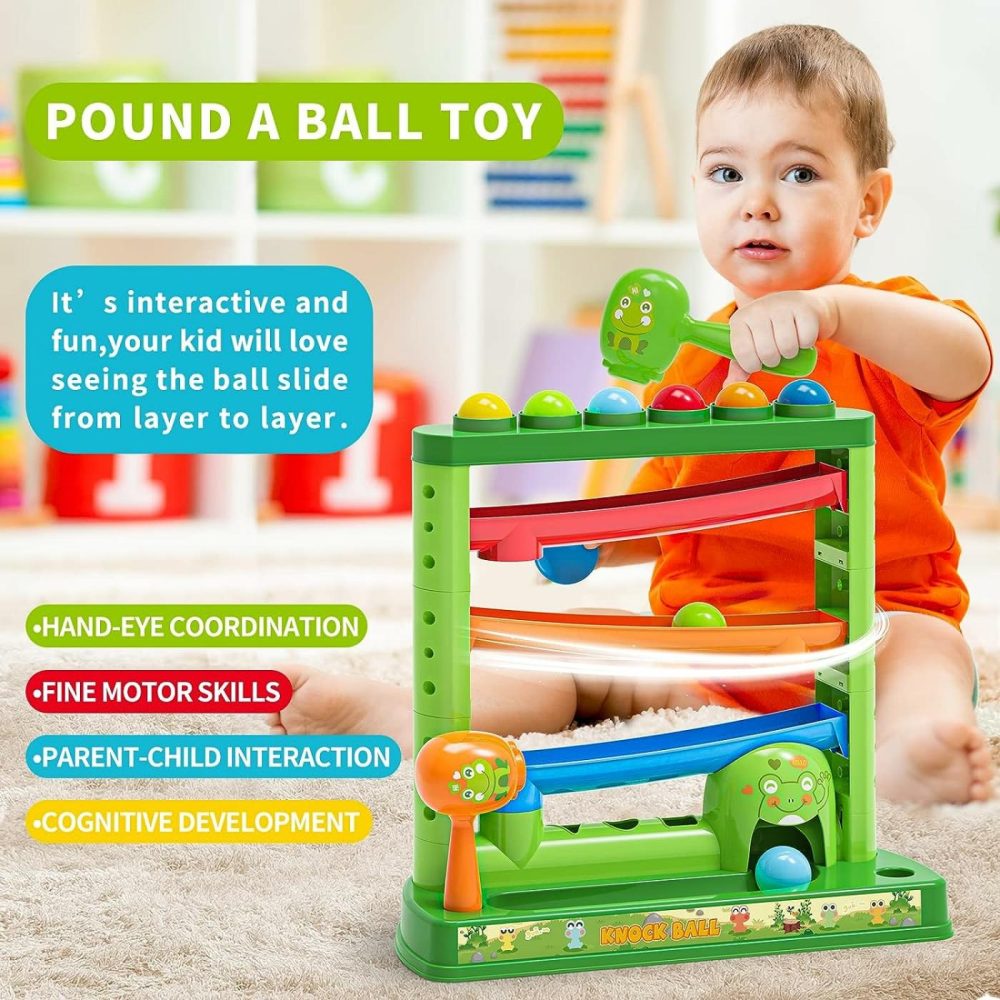 Toddlers Toys For 1 2 3 Years Old Kids  Pound A Ball Toys Included 2 Hammer & 12 Balls  Montessori Toys For 12-18 Months Baby  Interactive Game For Boys And Girls  Early Learning Educational Gift  |  Hammering & Pounding Toys All Toys Hammering & Pounding Toys