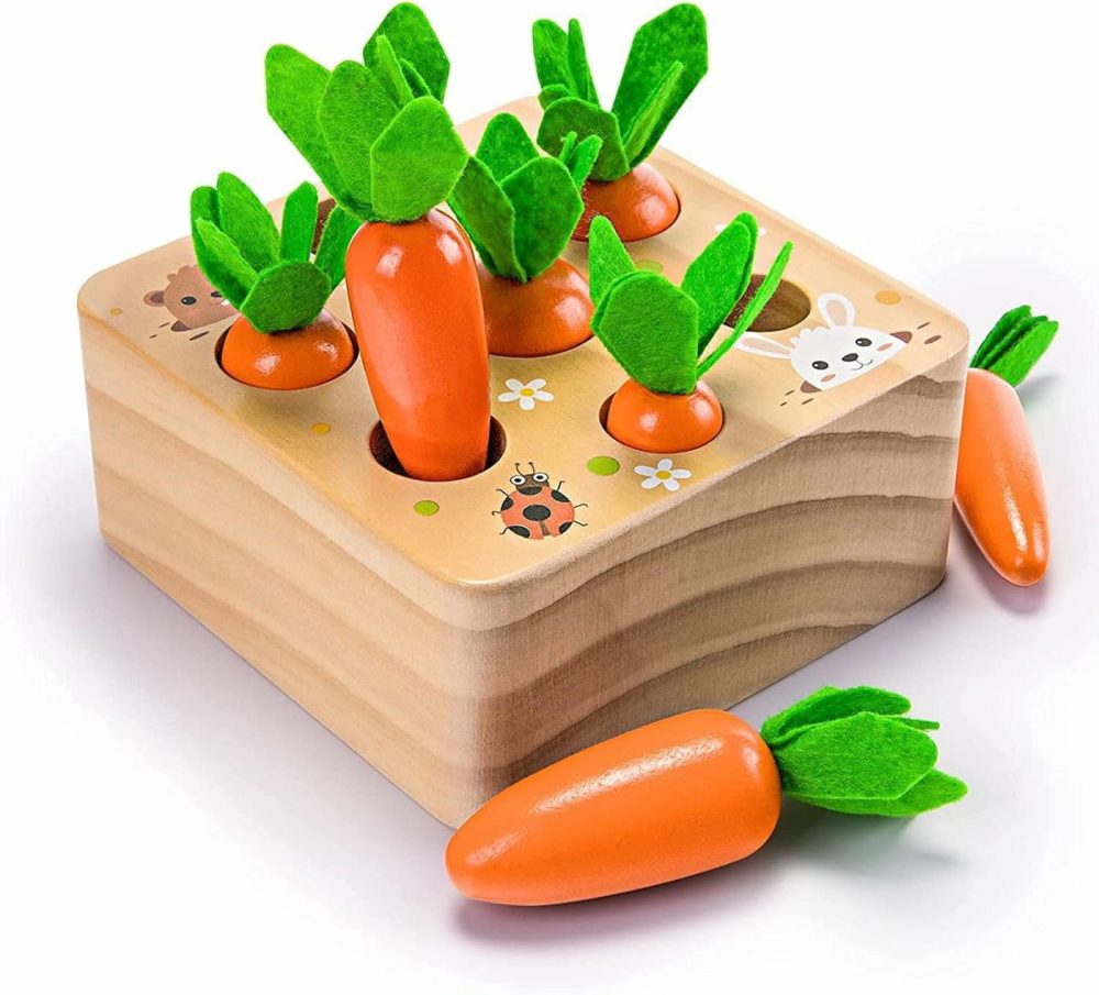 Montessori Toys For Babies 6-12 Months  Wooden Toys For 1 Year Old Boys And Girls  Educational Carrot Harvest Toy For Toddlers  Shape Sorting Matching Puzzle  Developmental Birthday Gifts  |  Sorting & Stacking Toys All Toys Sorting & Stacking Toys