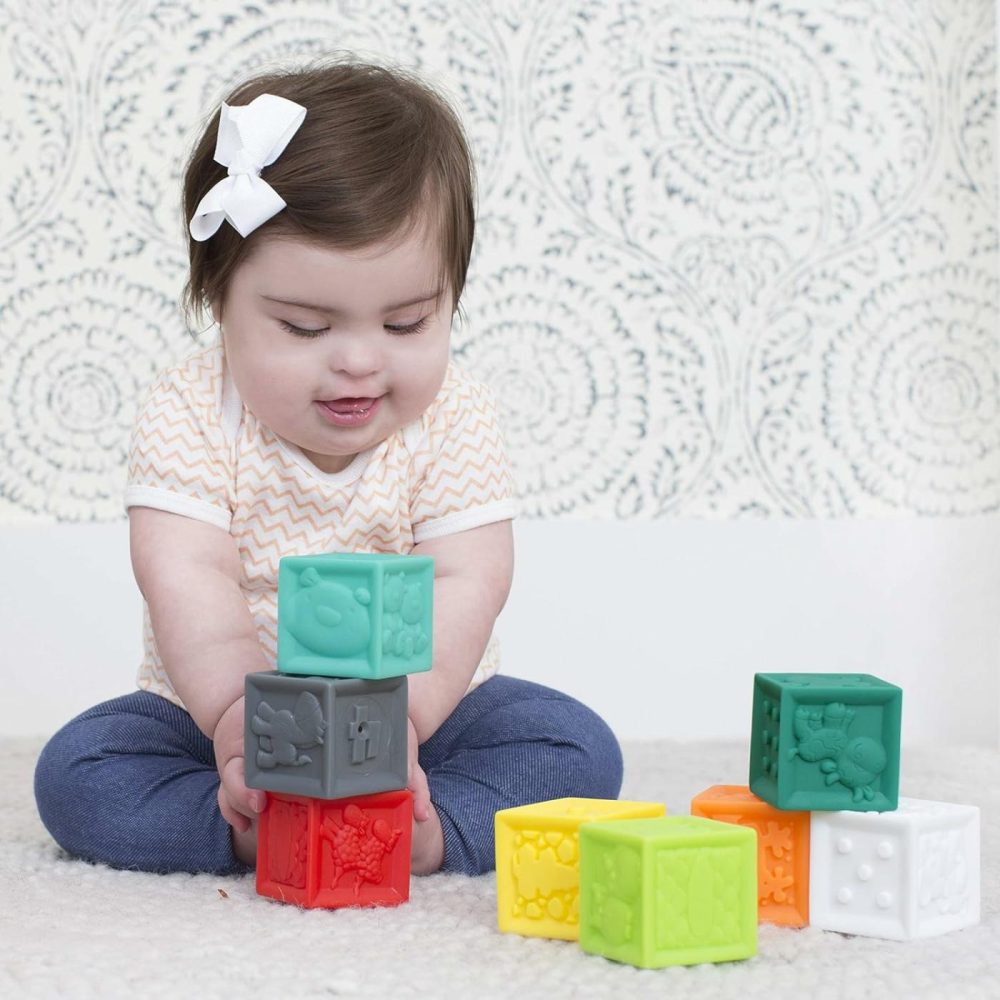 Squeeze And Stack Block Set – Colorful Textured Soft Blocks  Includes Numbers  Animals And Shapes  Ages 6 Months +  |  Sorting & Stacking Toys All Toys Sorting & Stacking Toys