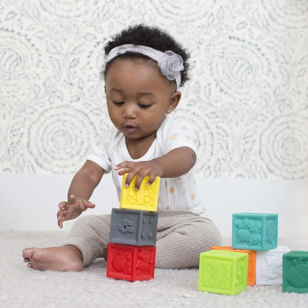 Squeeze And Stack Block Set – Colorful Textured Soft Blocks  Includes Numbers  Animals And Shapes  Ages 6 Months +  |  Sorting & Stacking Toys All Toys Sorting & Stacking Toys