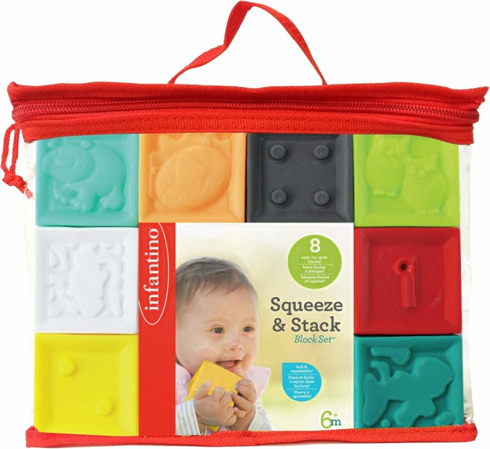 Squeeze And Stack Block Set – Colorful Textured Soft Blocks  Includes Numbers  Animals And Shapes  Ages 6 Months +  |  Sorting & Stacking Toys All Toys Sorting & Stacking Toys