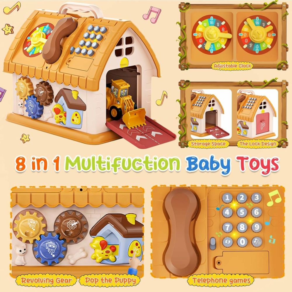 Toys For 1-2 Year Old Gifts  Montessori Toddlers Toys With Sound/Lights/Music/Clock/Car/Telephone  8 In 1 Multi-Functional House Toys For Boys Girls  Early Educational Learning Toy For Birthday  |  Musical Toys All Toys